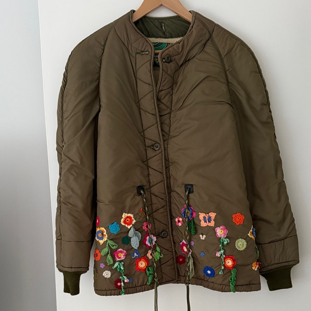 Pepela Palm Beach reworked vintage military jacket with crochet details
